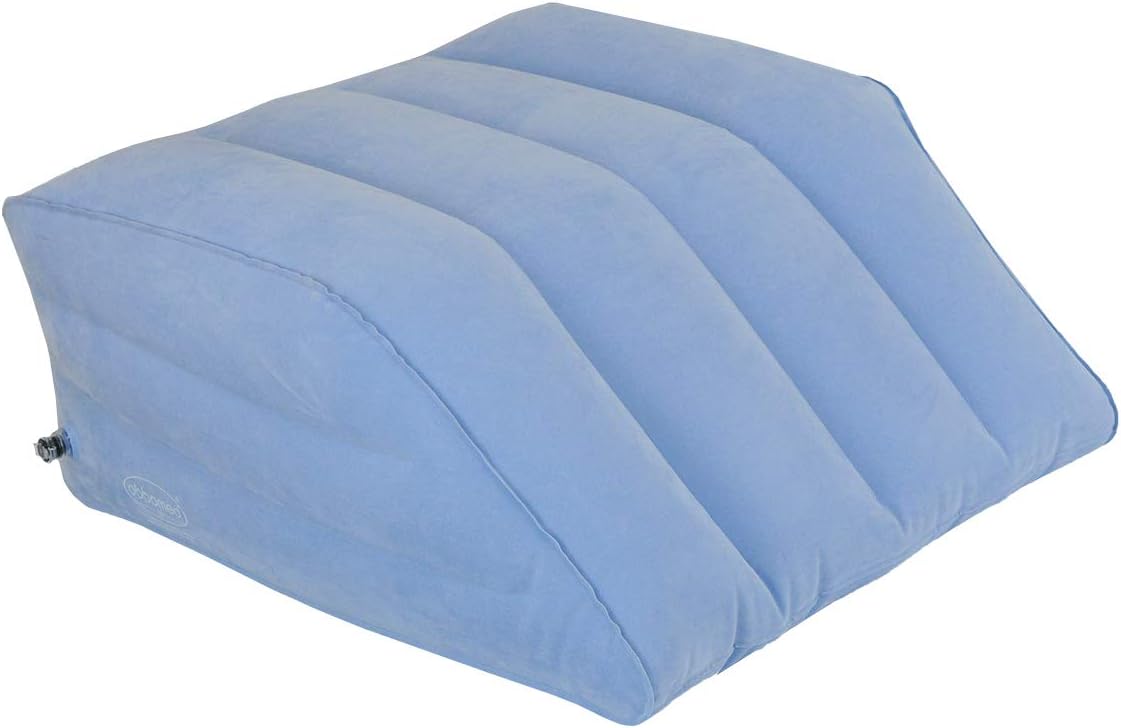 HR-7740, New & Handy Valve, Inflatable Leg Rest Lifter Bed Wedge Cushion/Pillow, Velour Surface Finish for Post-Surgery, Pain Relief, Foot