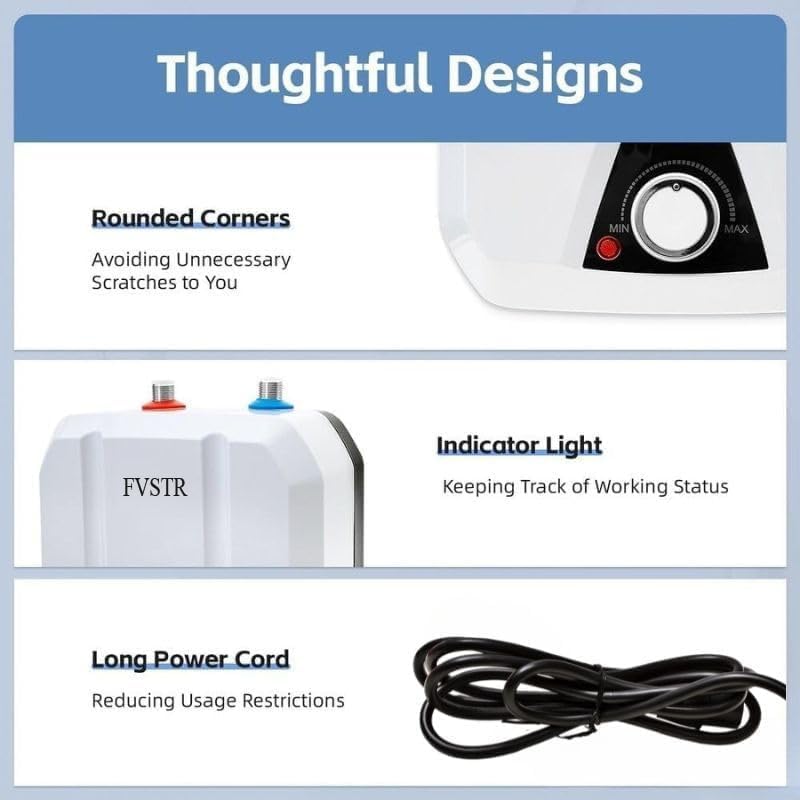 110V-120V 1.5Kw Small Under Sink Tank, 2.16 Gallon Thermal Storage Water Heater, Mini Tankless, Under Sink