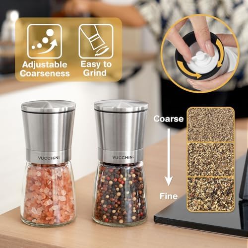 Vucchini Stainless Steel Salt and Pepper Grinder Set Manual