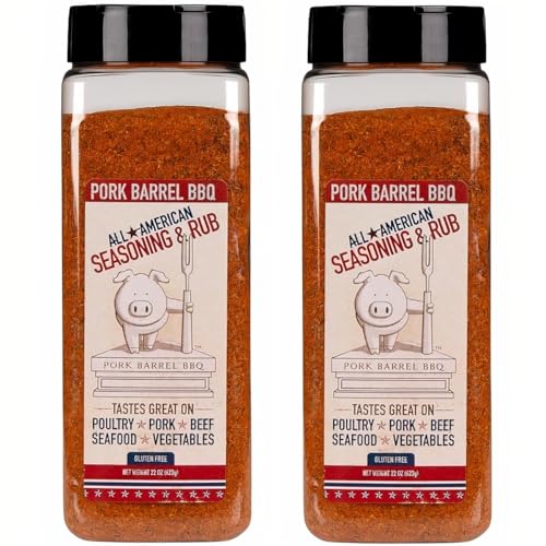 Pork Barrel BBQ All-Purpose BBQ Seasoning & Rub | Sugar-Free, Gluten-Free, MSG-Free | All American BBQ Seasoning for Chicken, Beef & Pork – 22oz Jar
