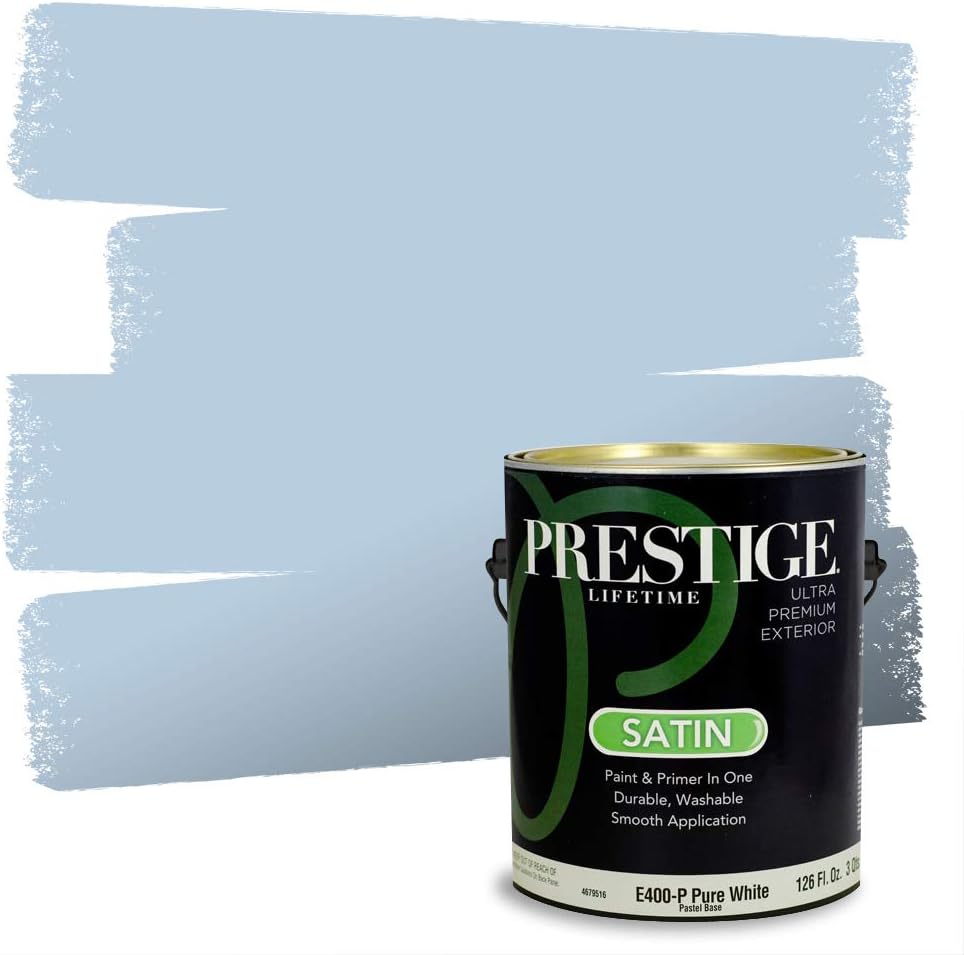 PRESTIGE Paints Exterior Paint and Primer In One, 1-Gallon, Semi-Gloss, Comparable Match of Sherwin Williams* Nifty Turquoise*