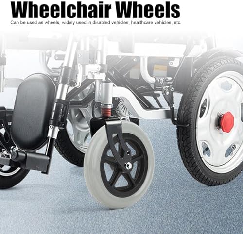 Wheelchair Front Wheels, 7 Inch Front Caster Disabled Anti-Slip Rubber Wheels Wheel Replacement for Wheelchairs, Rollators, Walkers