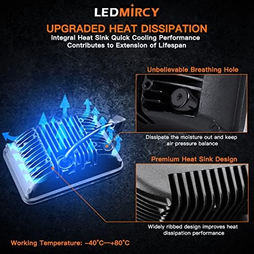 LEDMIRCY 5x7 LED Headlights, H6054 LED Headlights Hi/Lo Sealed Beam 2PCS