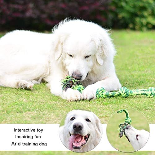 Vitscan Dog Toys for Large Dogs and Aggressive Chewers, Durable Dog Toy,5-Knot Rope Tug,Heavy Duty Chew Sturdy Cotton Knot Ropes Toy for Large Breed Dogs,Indestructible Rope for Tug-of-War Play