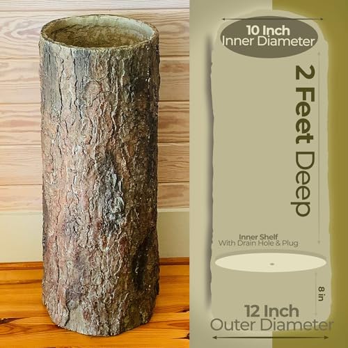🌳 Woodland Country Rustic Tree Stump Garbage Bin. Unique Realistic Log Trash Can.