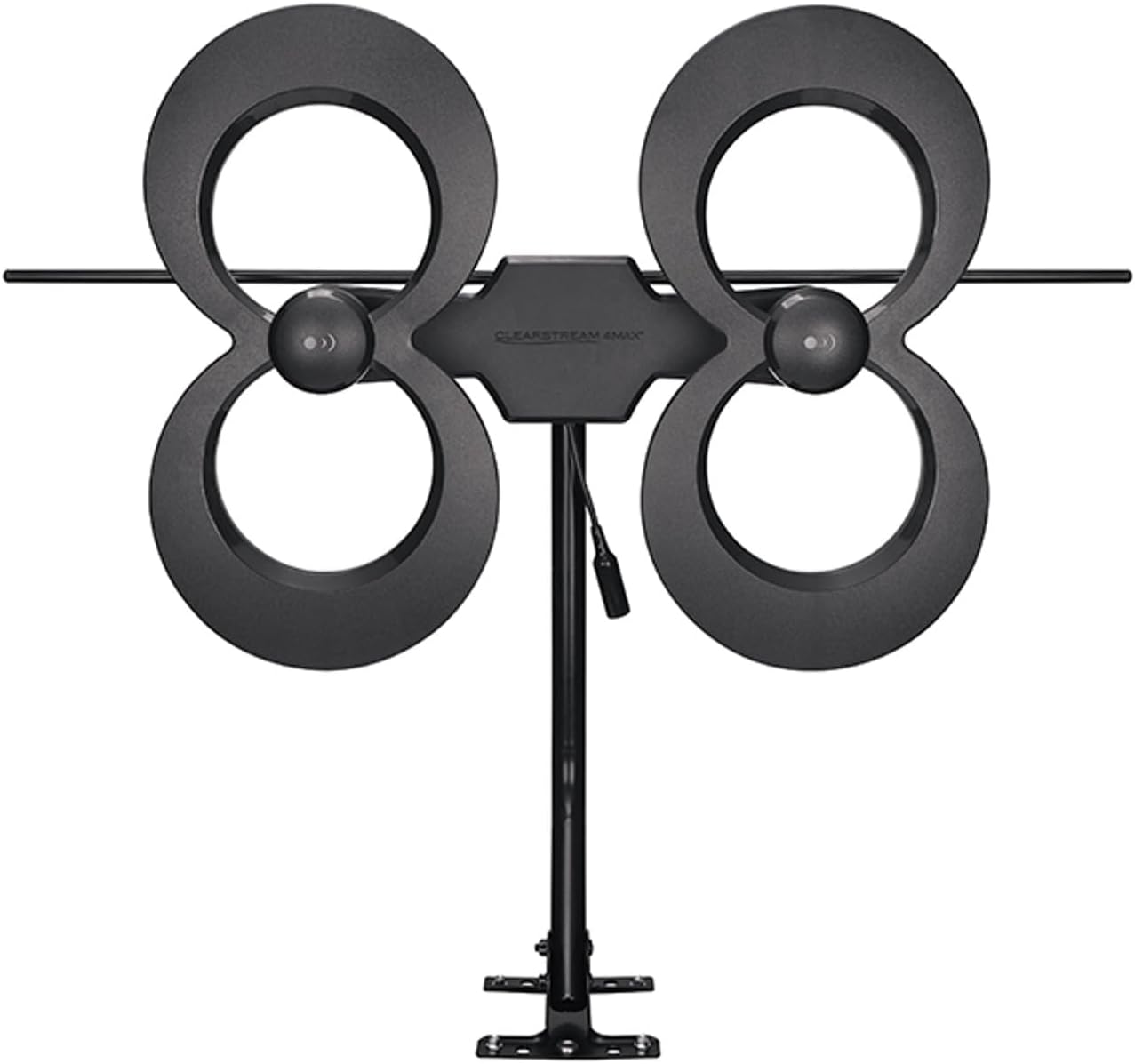 Antennas Direct ClearStream 4V Indoor Outdoor TV Antenna, UHF VHF, Multi-Directional, 70+ Mile Range, 4K 8K UHD, NEXTGEN TV – w/ 20-inch Mast (Black)