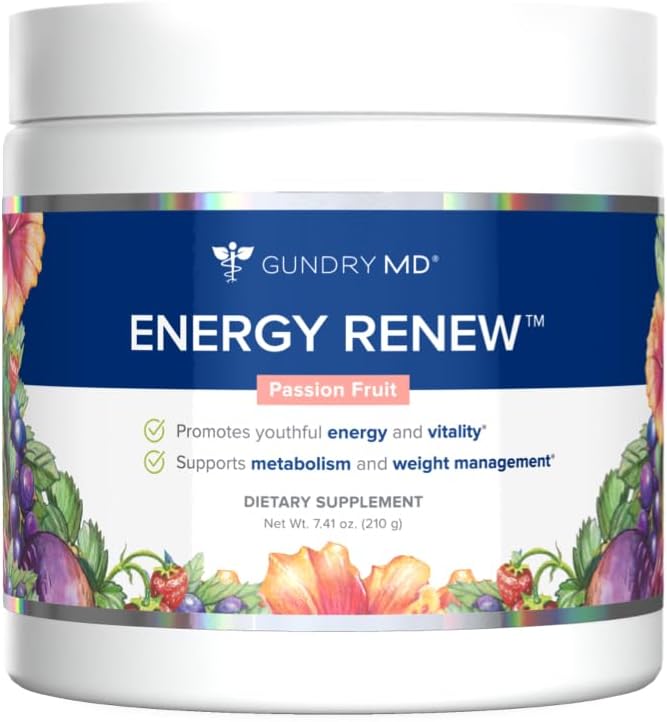 Gundry MD Energy Renew Supplement, Passion Fruit Flavor Powder, 30 Servings