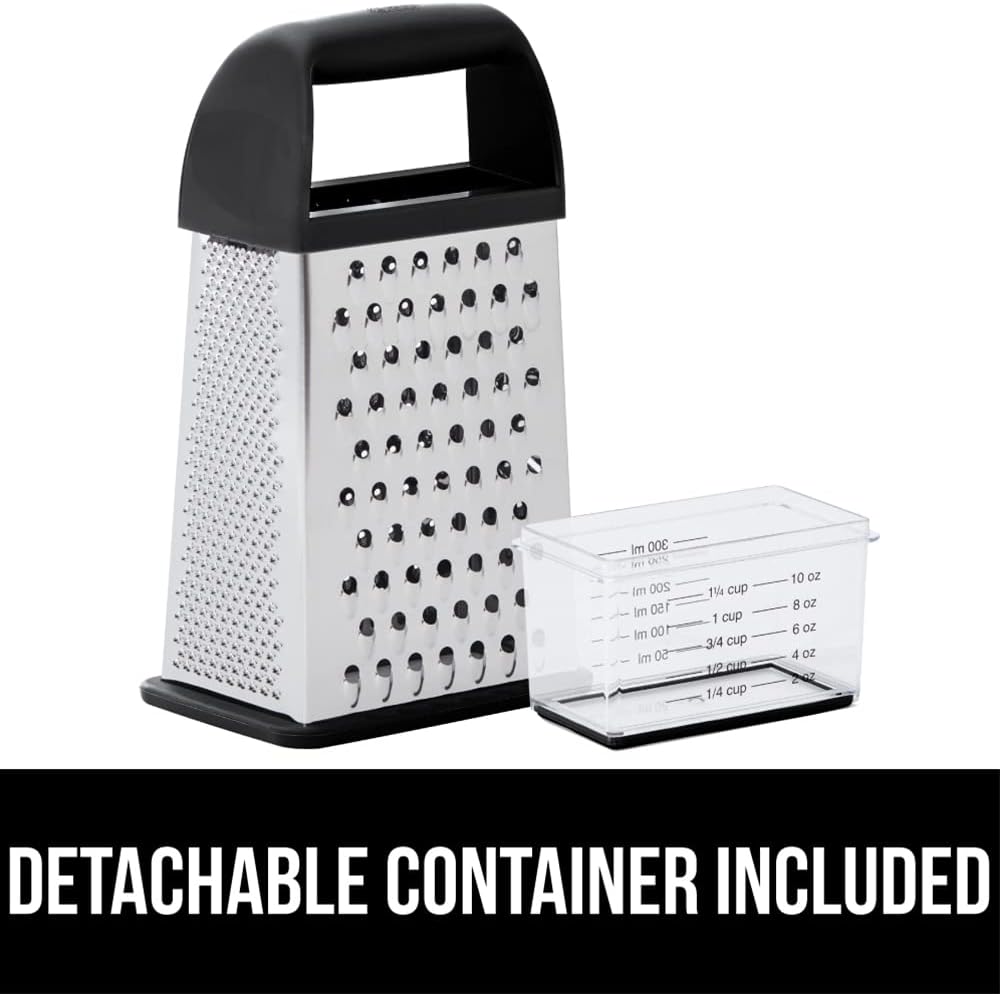 GORILLA GRIP® XL 4-Sided Stainless Steel BPA-Free Cheese Grater, Black