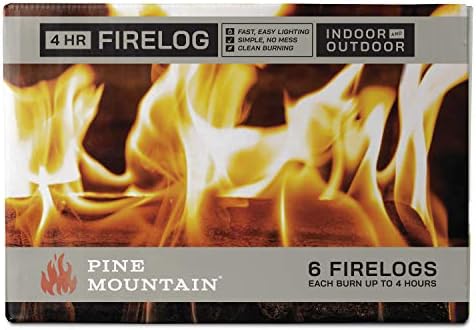 Pine Mountain Traditional 2-Hour Firelogs, Long Burning Fire Log 6 Pack