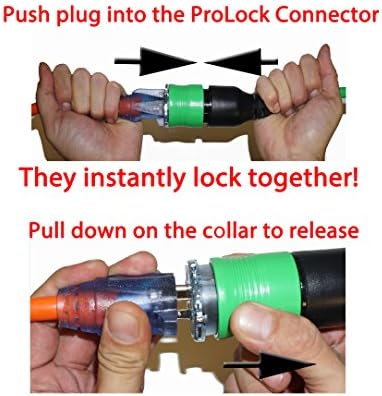 ProLock 12 Gauge 3 Conductor SJTW 50 Foot Extension Cord With Lighted Ends - Orange