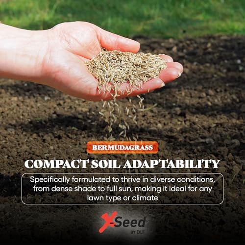X-Seed Moisture Boost Plus Bermuda Grass Seed for Lawn, Grows Thick in Full Sunlight, Drought & Heat Tolerant, Uses Less Water Than Other Grasses