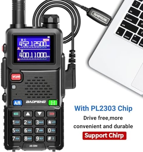 Baofeng Radio Ham Radio Handheld UV-5R Upgrade Long Range Rechargeable AR-5RM 10W NOAA Weather Emergency Tactical Two Way Radio with Programming