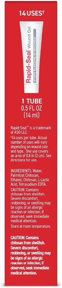 Rapid-Seal Hemostatic Wound Gel, 2 Tube, Stops Bleeding in Seconds