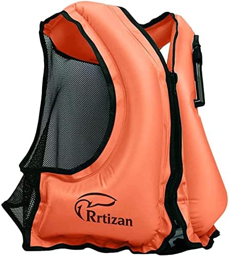 Rrtizan Inflatable Snorkel Vest for Adult, Travel Snorkeling Vest for Swimming, Snorkeling, Paddleboarding, Swim Vest Adult Suitable for 90-220lbs