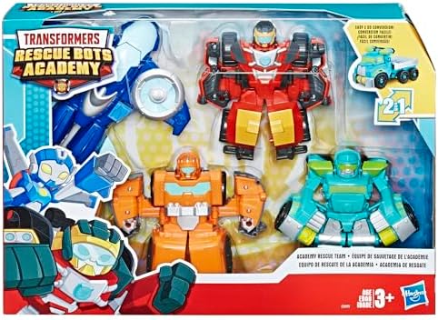 Playskool Heroes Transformers Rescue Bots Academy Rescue Team Pack, 4 Collectible 4.5" Converting Action Figures