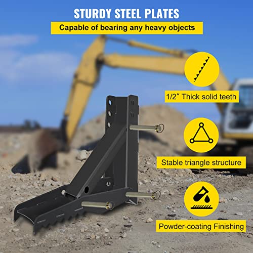 24 inch Excavator Hydraulic Thumb Backhoe Excavator Thumb Attachments Weld 1/2 Inch Teeth Thick Steel Plate Assembly CNC Plasma Cut Bolt-On Design