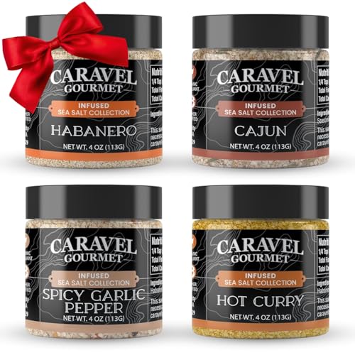 Caravel Gourmet Smoked Sea Salt Sampler, 6-Flavor Grilling Salts, 0.5 oz | Grilling & cooking salts bundle, finishing salt & spice variety pack gift for special occasions