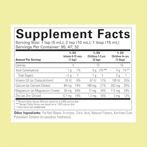 ChildLife Essentials Liquid Calcium Supplement for Kids, 16 fl Oz (2 Pack) | Baby & Toddler Calcium, Magnesium, Zinc, Vitamin D 3, Orange Flavor, Supplement, Liquid, Toddler Kids, Zinc Magnesium