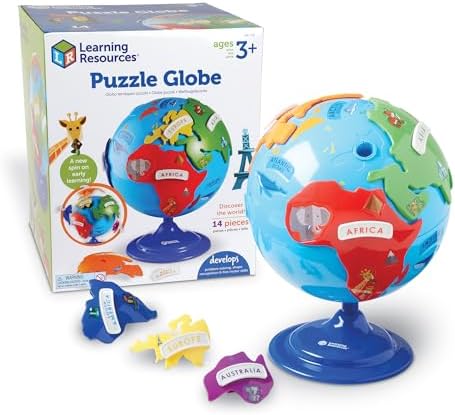 Learning Resources Puzzle Globe - Earth Montessori Toys, Preschool Classroom Must Haves, STEM World Puzzles, Educational Geography Games
