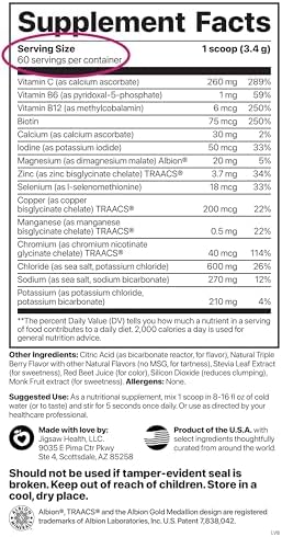 Jigsaw Health Electrolyte Supreme | Broad Spectrum of Electrolytes + Trace Minerals | Berry-Licious Flavor | 60 Servings (Jar)