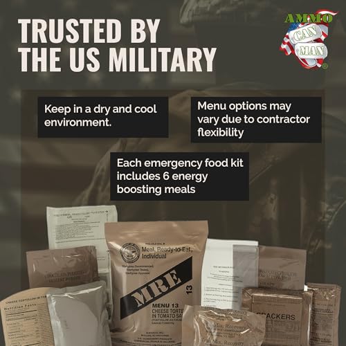 MRE Emergency Food Kit - 6 Pack w/Heater - Camping & Hiking | MRE Emergency Food Kit - 6-Pack with Entree, Dessert & Flameless Heater - Camping