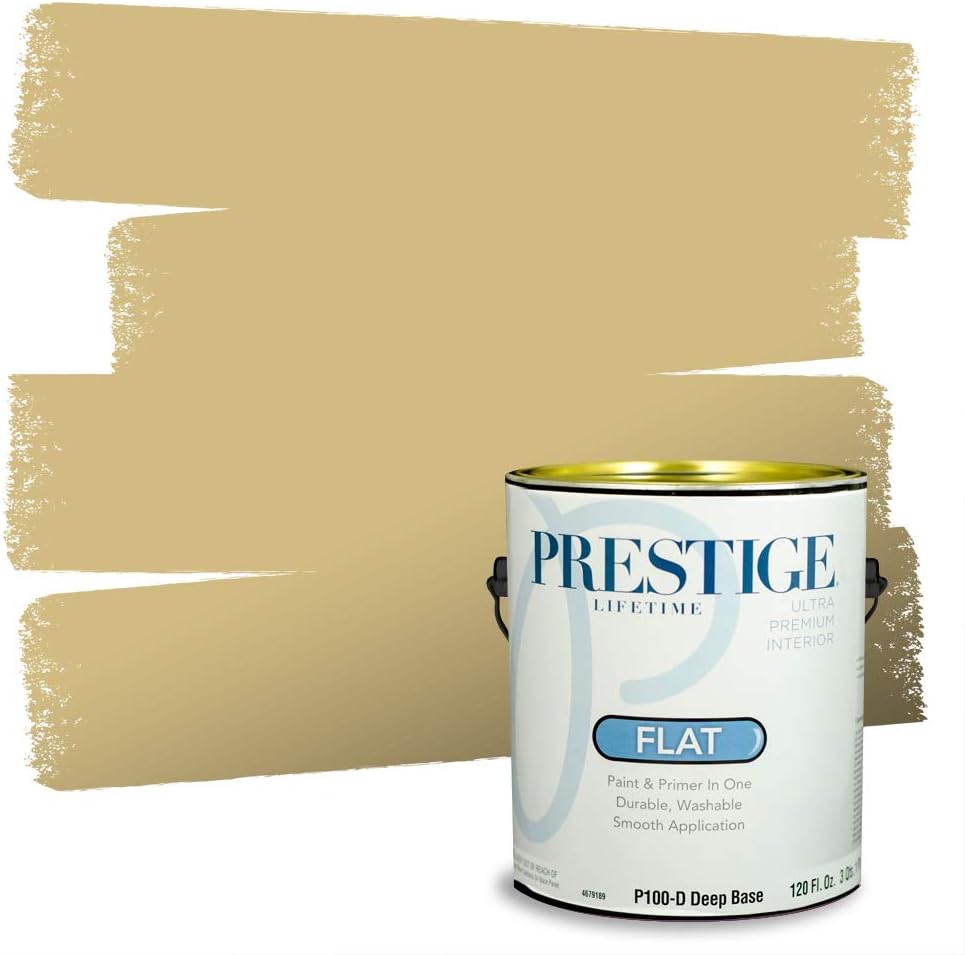 PRESTIGE Paints Exterior Paint and Primer In One, 1-Gallon, Satin, Comparable Match of Sherwin Williams* Cachet Cream*
