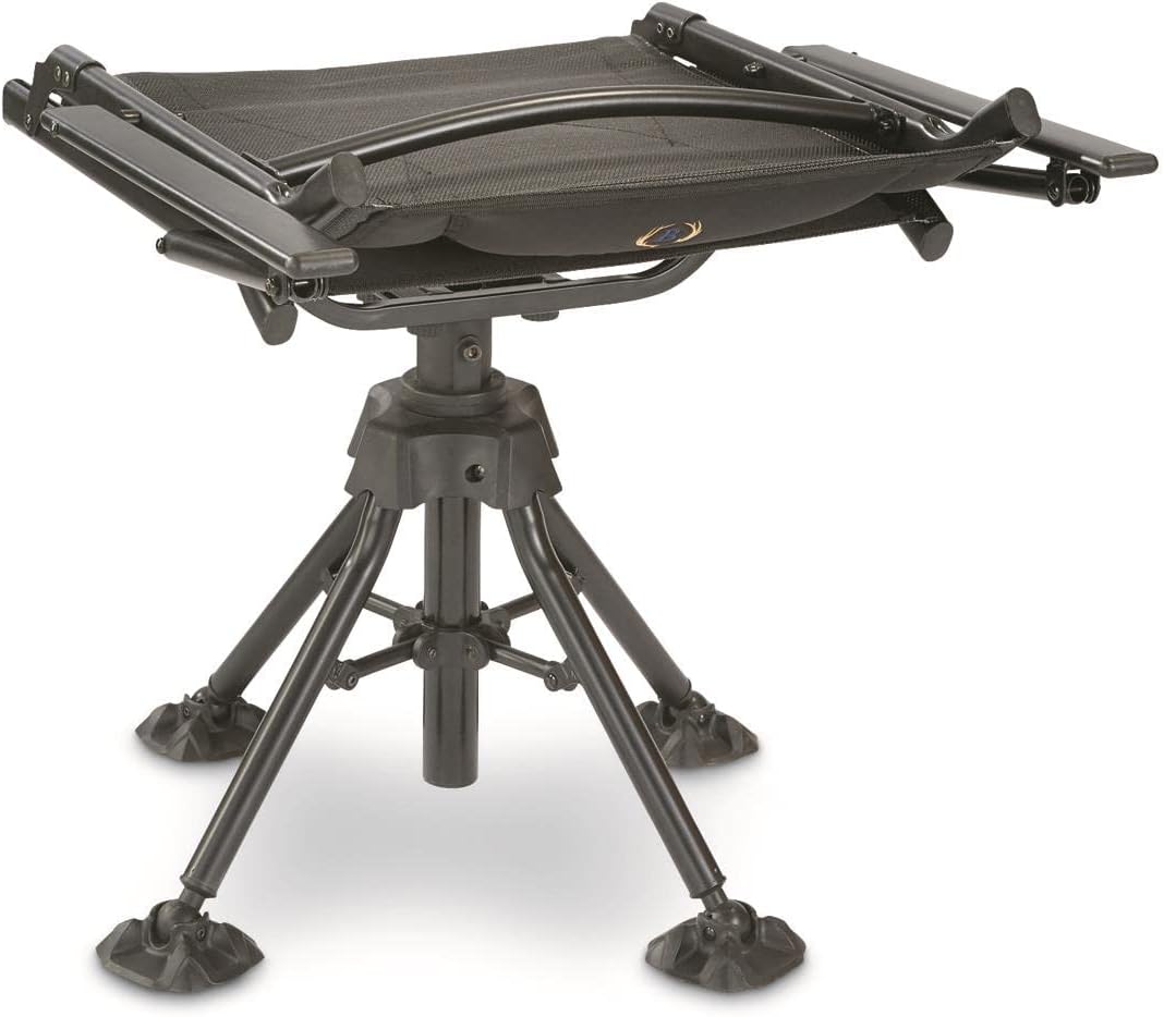 360º Swivel Hunting Blind Chair with Armrests, 300 lbs Capacity, Folding, Lightweight, Portable, Padded Cushion Hunting Seat, Hunt Gear and Equipment