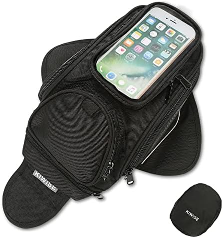 Motorcycle Tank Bag, Water Resistant with Super Strong Magnetic Gas Oil Fuel Tank Bag Black bigger Window for Honda Yamaha Suzuki Kawasaki Harley