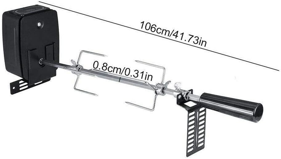 Electric BBQ Rotisserie Spit Roaster Charcoal Motor Rod Kit with Meat Forks