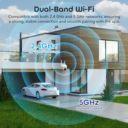 Geeni Lookout 2K Outdoor Auto-Follow Security Camera – Outdoor Security Camera, Weather Resistant with Pan-Tilt, Motion Tracking, Dual-Band Wi-Fi