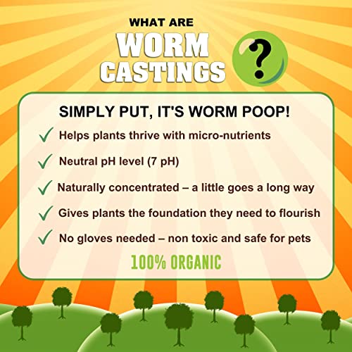 20 oz 100% Organic Worm Castings – Natural Superfood for Plant Growth, Root Development & Growing Healthier