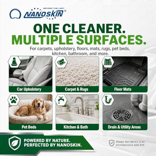 Nanoskin ENZYME Bio-Enzymatic Cleaner & Odor Eliminator 1 Gallon - Fragrance-Free Multi-Surface Cleaner for Organic Stains, Pet Accidents, Food Spills, Light Grease & Grime | Auto, Kitchen & Bath