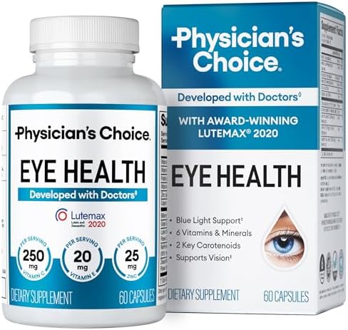 Physician's Choice Eye Health - Lutein, Zeaxanthin & Bilberry Extract - Supports Eye Strain, Dry Eyes
