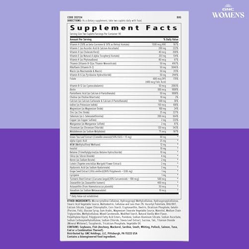 GNC Women's Multivitamin Active Without Iron, Joint Health, 180 Caplets