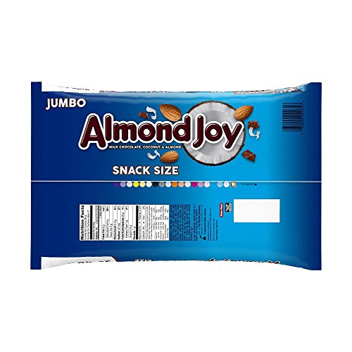 ALMOND JOY Coconut and Almond Chocolate Snack Size, Candy Bars, 0.6 oz (8 Count)