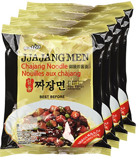 Paldo Fun & Yum Ilpoom Jjajangmen Chajang Noodle Traditional Brothless Chajang Ramen 7.05oz (Pack of 4)