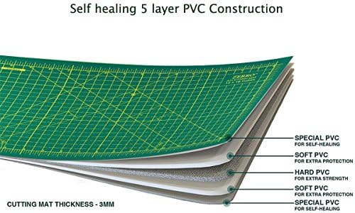 ZERRO Self Healing Cutting Mat 24" x 36", Double Sided & Non-Slip | Professional 5-Ply Rotary Mat for Scrapbooking, Fabric, Quilting, Sewing, Crafts (A1)