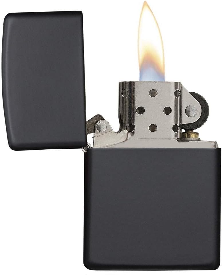 Zippo Lighter – Personalized Custom Message Engraved Windproof Classic Pocket Lighter Black Matte