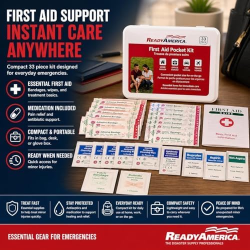 Ready America 70080 1-Person 3-Day Emergency Tote | Emergency Go-Bag with First Aid Kit, Survival Blanket, Emergency Food for Earthquake, Fire & Flood