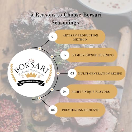 Borsari Seasoned Salt Combo - Multi-Use All Purpose Original and Orange Ginger Seasonings - Gourmet Sea Salt Blends With Herbs and Spices - Set of 2, 4 oz Shaker Bottles