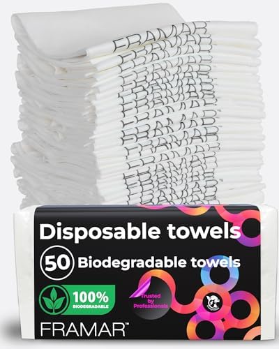 FRAMAR Biodegradable Salon Towels for Hair Stylist, Hair Towels for Women | Disposable Towel, Salon Towel, for Spa, Barber, Gym