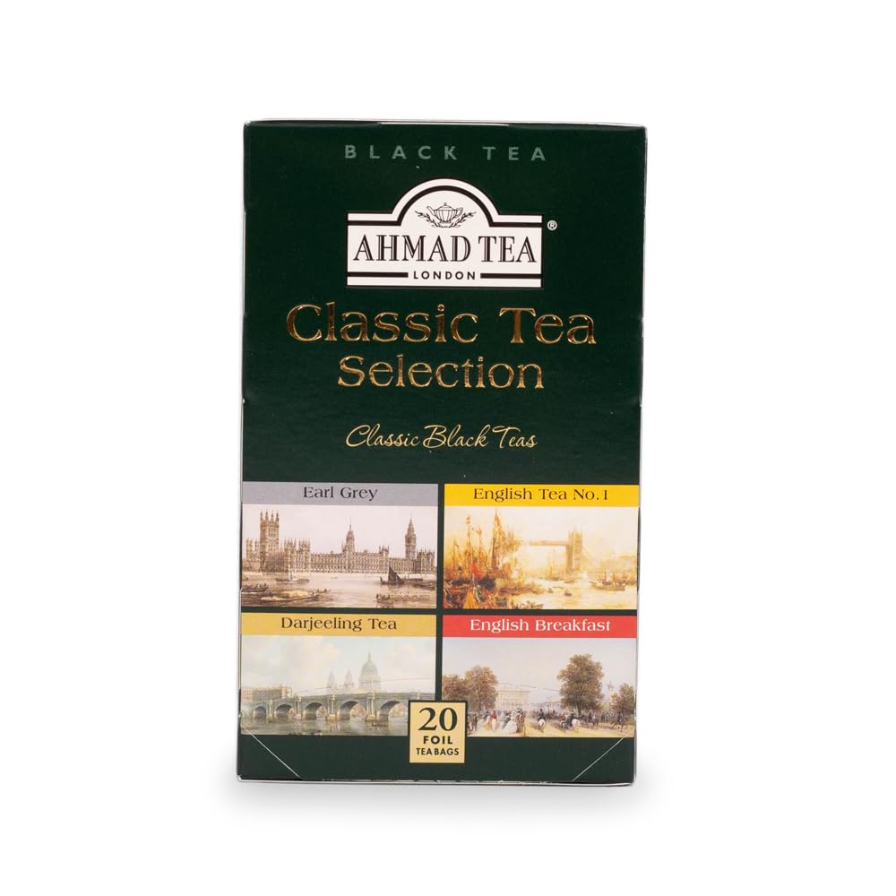 Ahmad Tea Green Tea, Evergreen Selection Pack Teabags, 60 Foil Teabags - Caffeinated & Sugar-Free