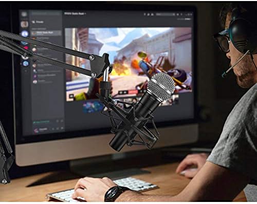 SUNMON SM58 Microphone Shock Mount Holder for Reduces Vibration and Noise, Suitable for Shure SM58-LC, SM58-CN Cardioid Dynamic Vocal Mic