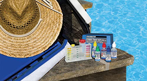 Poolmaster 5-Way Pool and Spa Water Test Kit with Case, Swimming Pool Chemical Test Kit for Chlorine, Bromine, pH, Alkalinity and Acid Demand