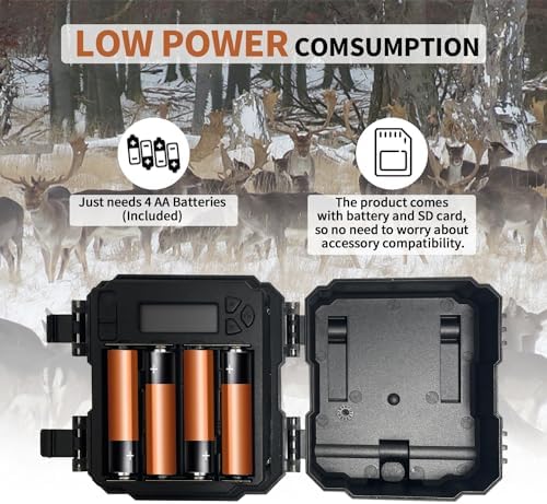 WOSODA Mini Trail Camera 4 Pack 30MP 1080P HD, Game Cam with SD Card