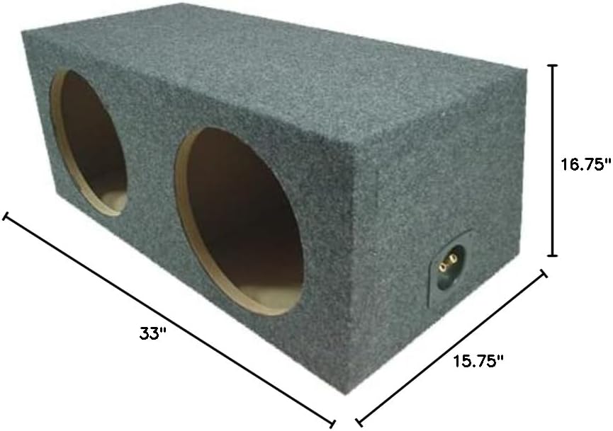 Dual 15" Sealed Subwoofer Enclosure Rear Angle Sub Box 5/8" MDF Wood ASC | Air-tight design for accurate deep bass, space-saving wedge shape