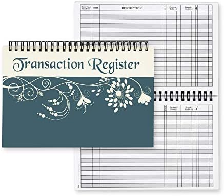 Top Spiral Bound Floral Filigree Checkbook/Transaction Register