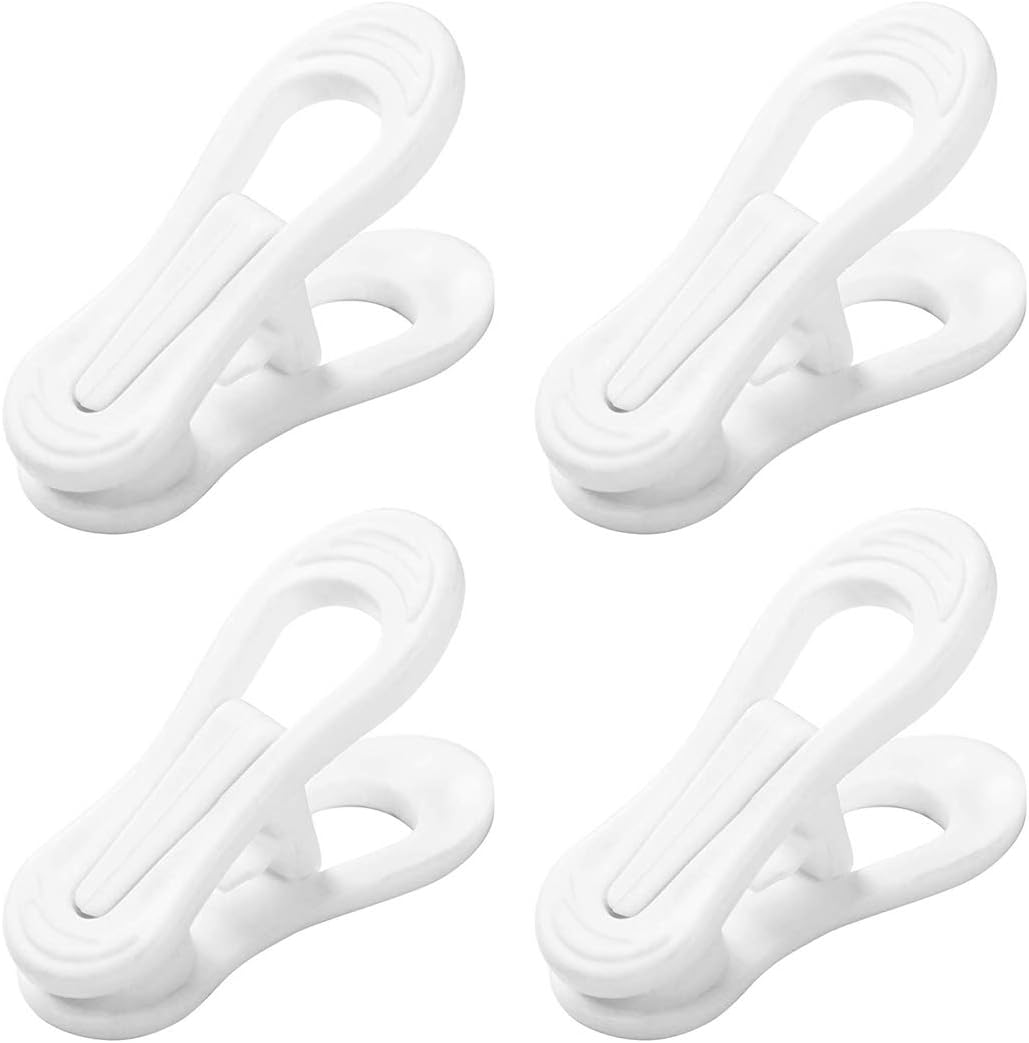 Otylzto 20PCS Multi-Purpose White Hanger Clips, Standard Plastic Clips