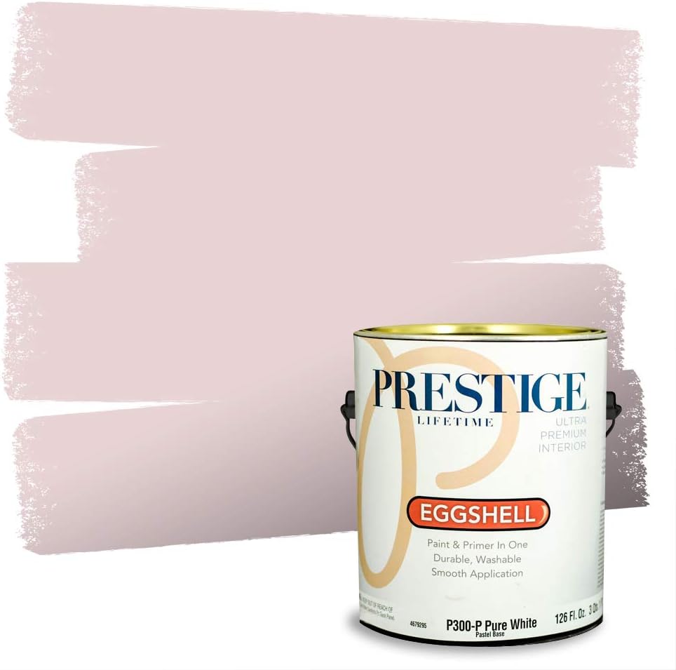 PRESTIGE E500-P-SW6303 Exterior Paint and Primer in One, 1-Gallon, Semi-Gloss, Comparable Match of Sherwin Williams Rose Colored, 1 Gallon, SW17-Rose