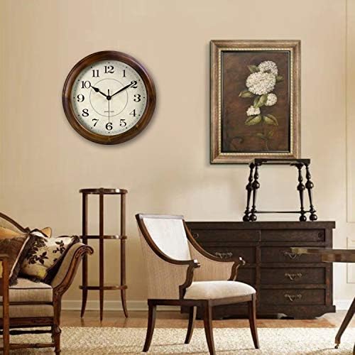 Kesin Wall Clock Wood 14 Inch Silent Wall Clocks Large Decorative